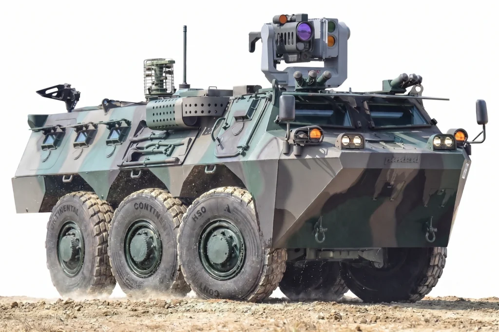 Remote Control Observation Unit integrated on a Pindad Anoa 6x6 armoured personnel carrier
